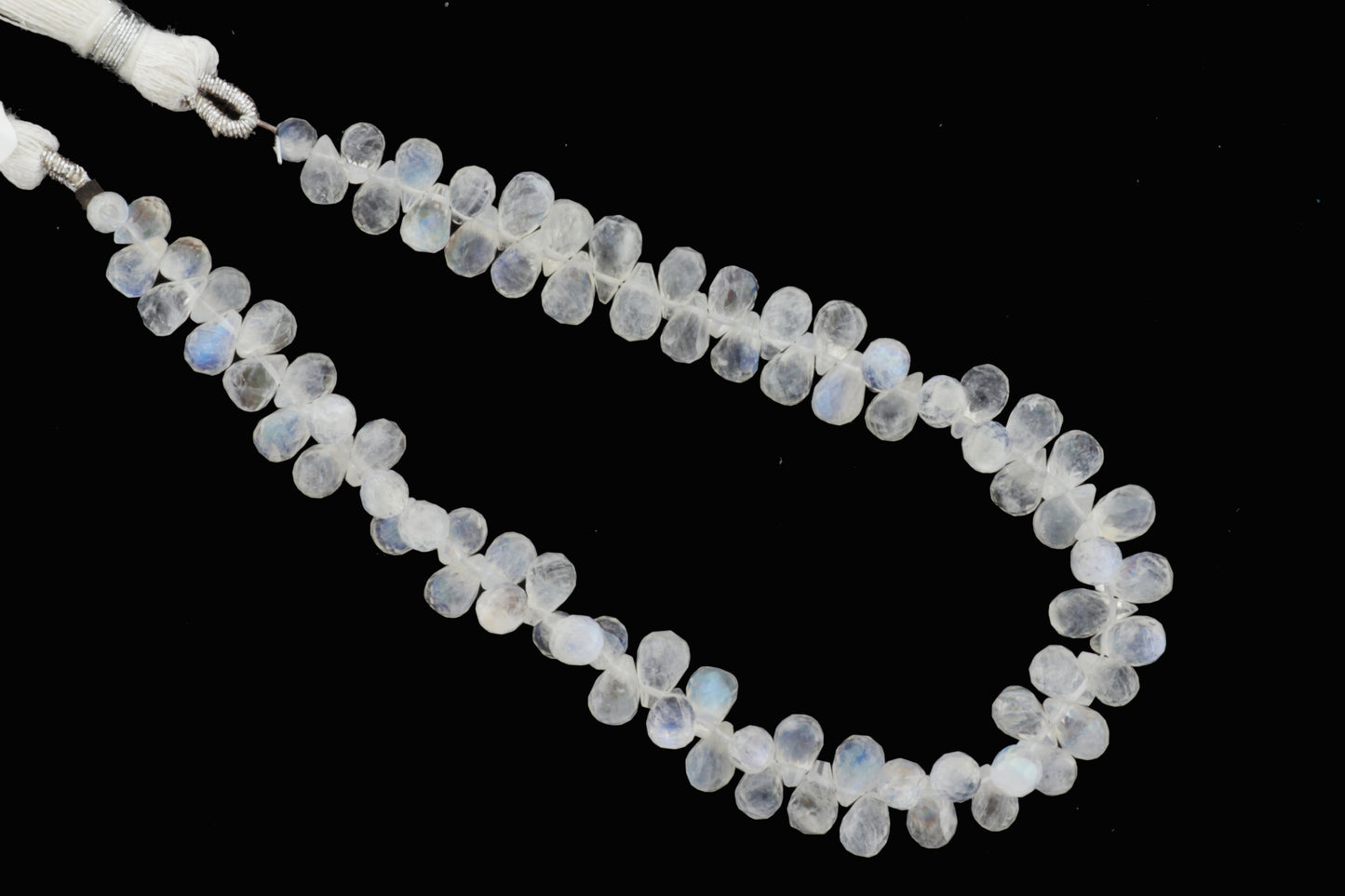 Blue Rainbow Moonstone 7x5mm Faceted Teardrop Briolettes