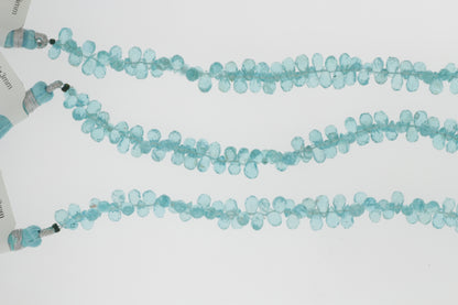 Sea Blue Apatite 5x3mm Faceted Teardrop Briolettes