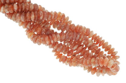 Brown Sunstone 6mm German Cut Smooth Rondelles
