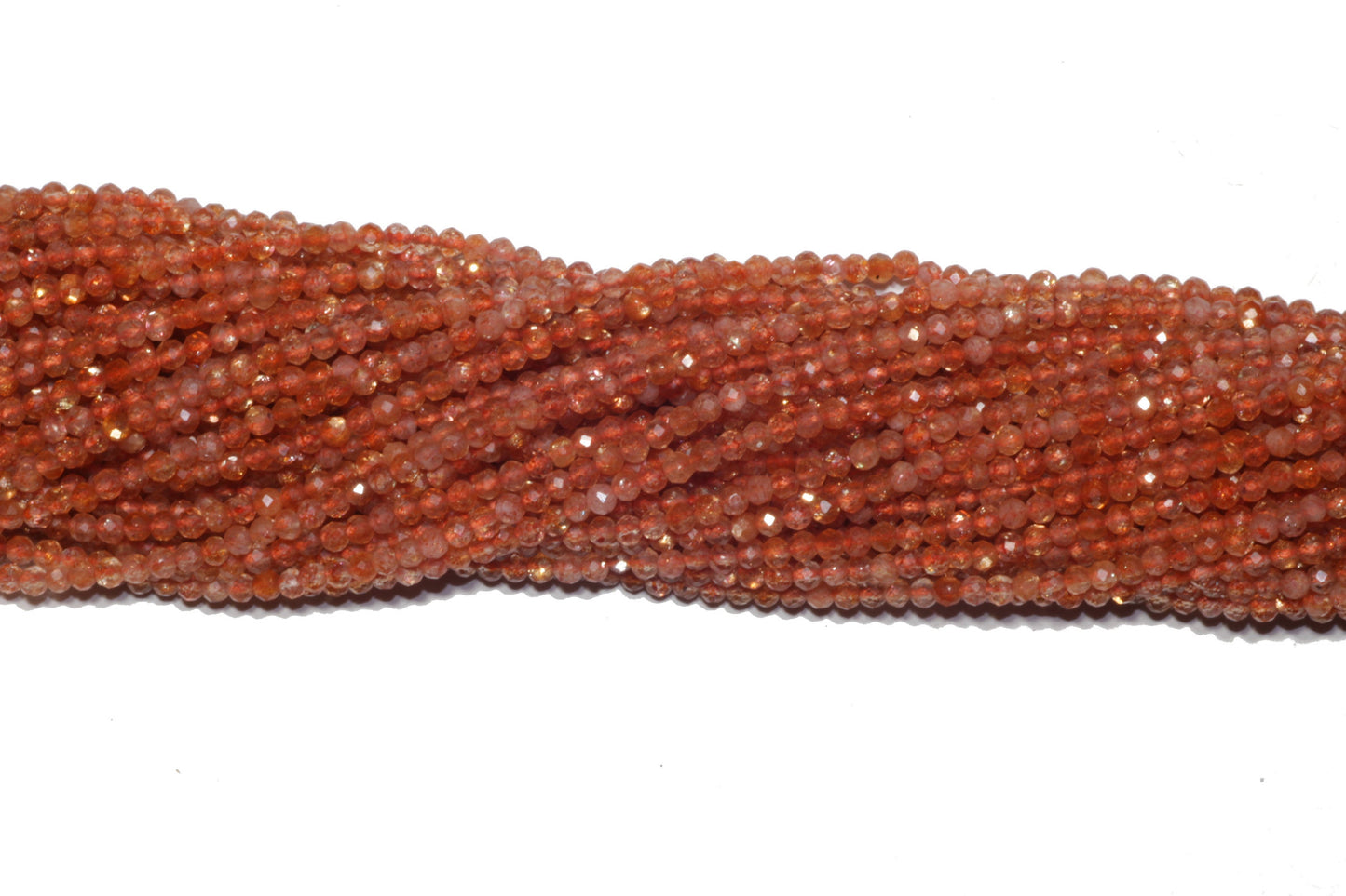 Orange Sunstone 2mm Faceted Rounds