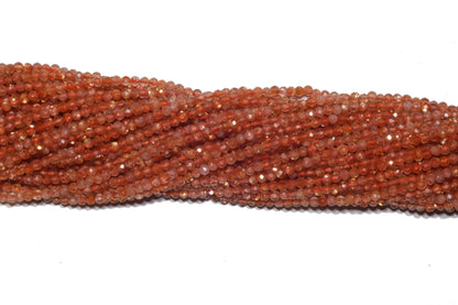 Orange Sunstone 2mm Faceted Rounds