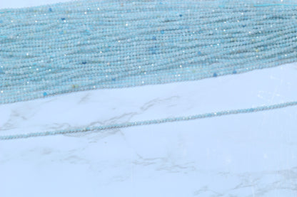 Blue Milky Aquamarine 2mm Faceted Rounds
