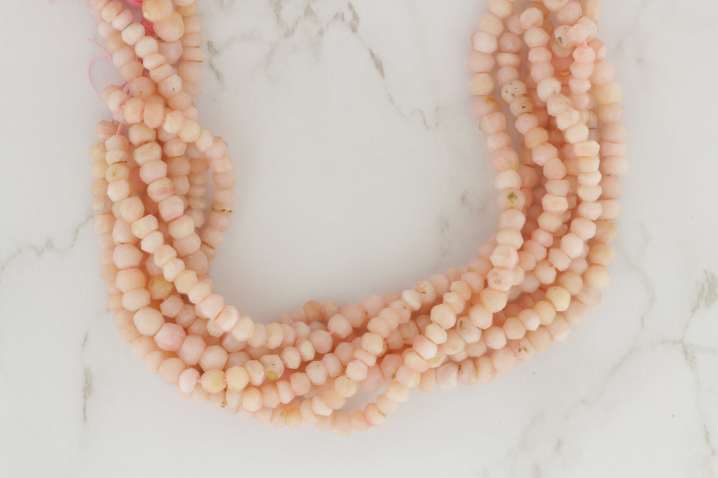 Light Pink Opal 4mm Faceted Rondelles