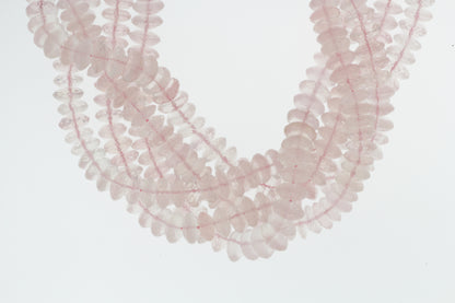 Pink Rose Quartz 7mm German Cut Faceted Rondelles