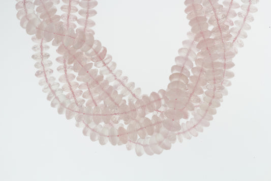 Pink Rose Quartz 7mm German Cut Faceted Rondelles