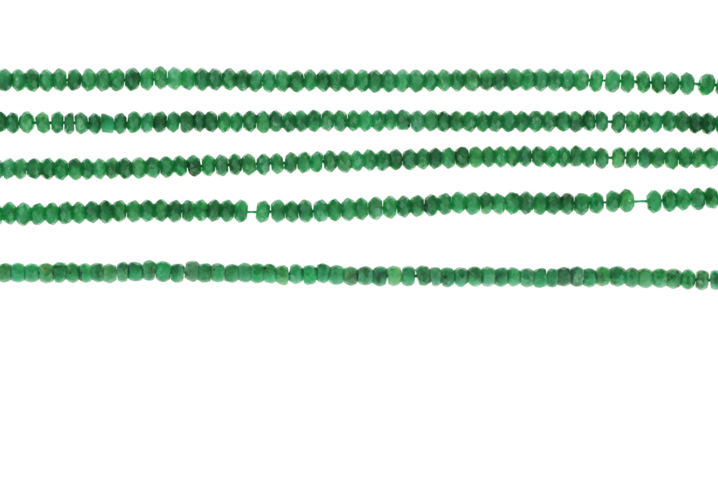 Green Emerald 3mm Faceted Rondelles