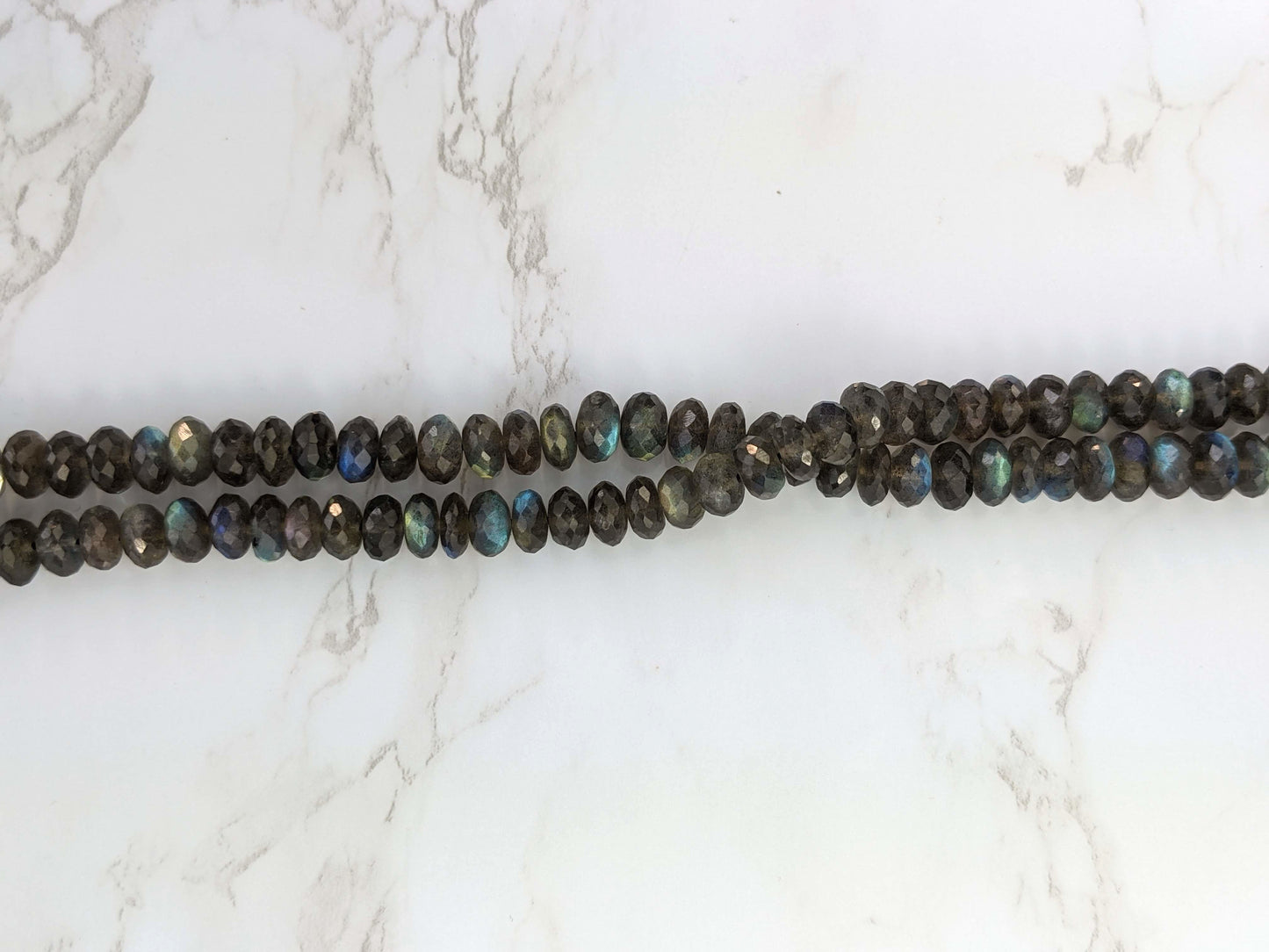 Natural Blue Labradorite 10mm Faceted Rondelles