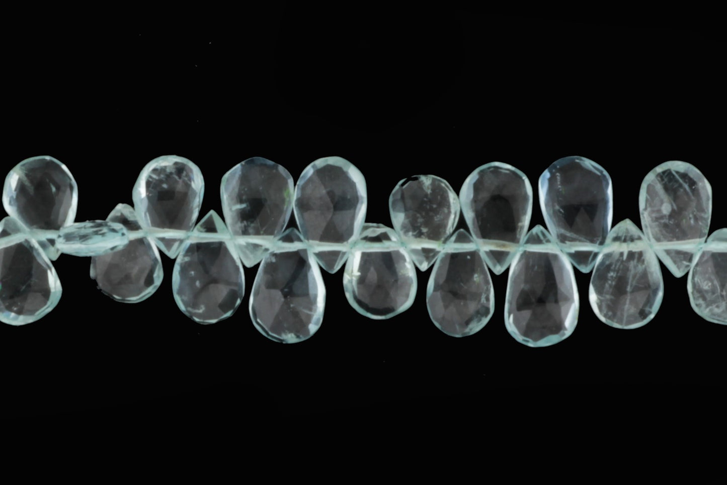 Blue Aquamarine 7x5mm Faceted Pear Shaped Briolettes