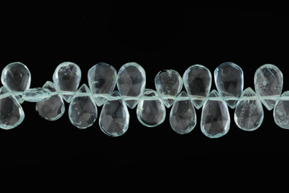Blue Aquamarine 7x5mm Faceted Pear Shaped Briolettes
