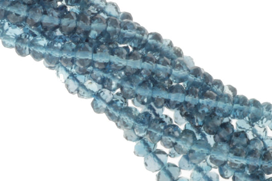 London Blue Topaz 4mm Faceted Rondelles