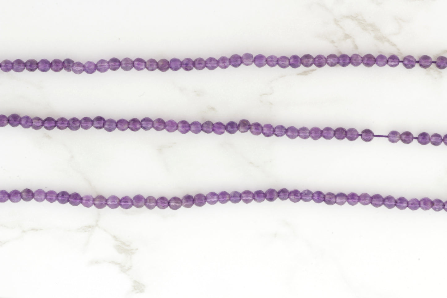 Purple Amethyst 3mm Faceted Rounds