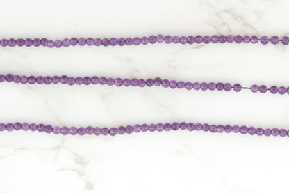 Purple Amethyst 3mm Faceted Rounds