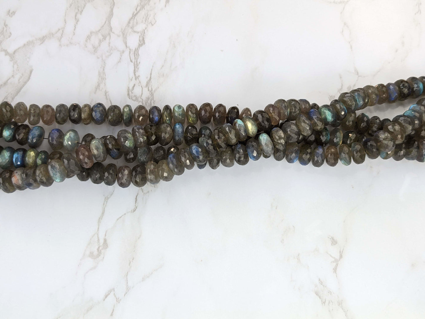 Blue Labradorite 10mm Faceted Rondelles