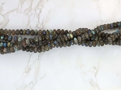 Blue Labradorite 10mm Faceted Rondelles