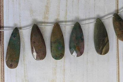 Bi-Color Agate 25x12mm Faceted Pear Shaped Briolettes