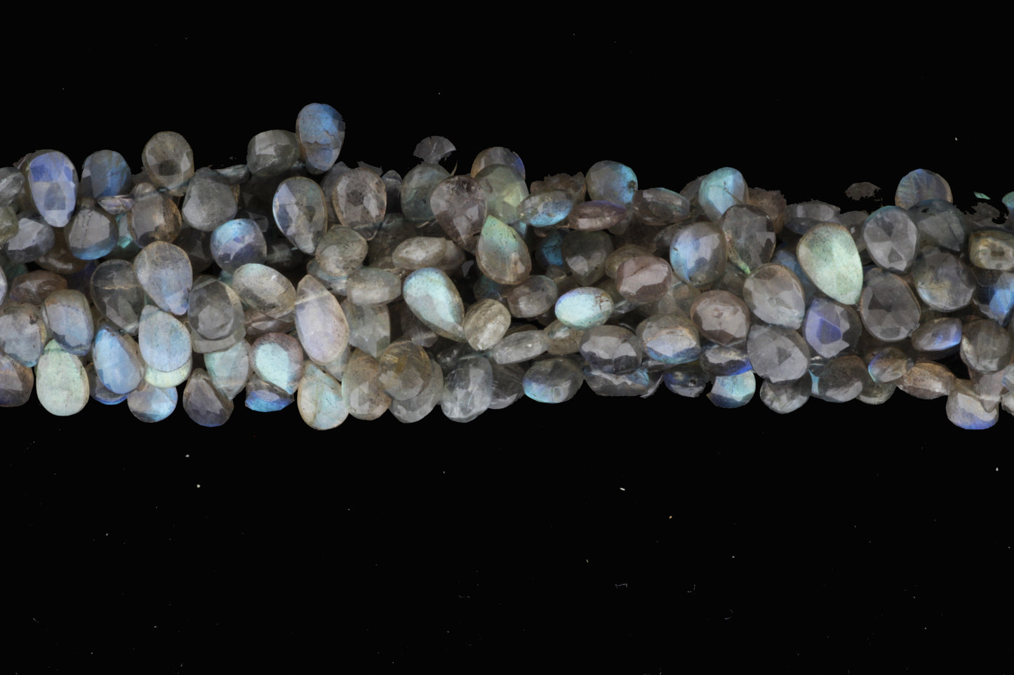Blue Labradorite 8x6mm Faceted Pear Shaped Briolettes