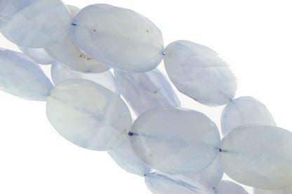 Natural Blue Chalcedony 16x12mm Faceted Ovals