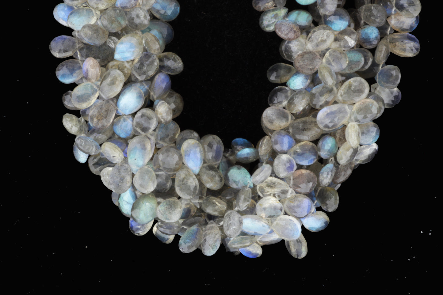 AA Blue Labradorite 6x9mm Faceted Pear Shaped Briolettes