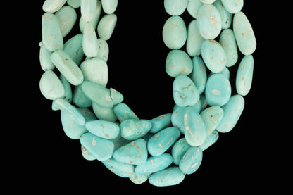 Ombre Natural Blue Turquoise 9x7mm Smooth Nuggets