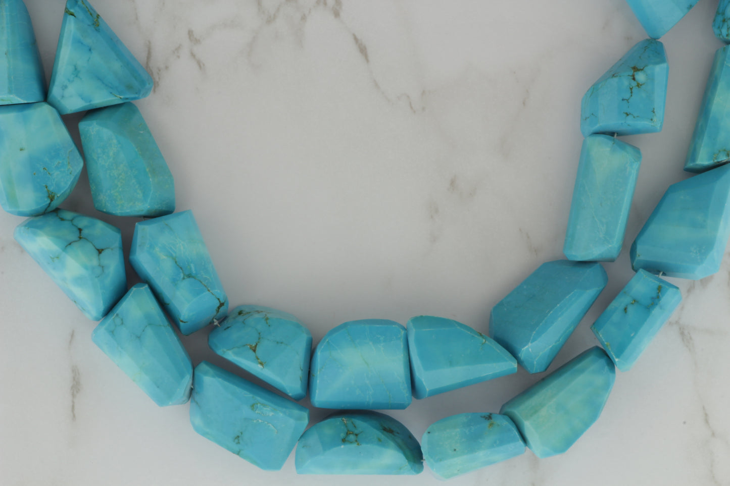 Blue Turquoise (R) 16x12mm Faceted Nuggets