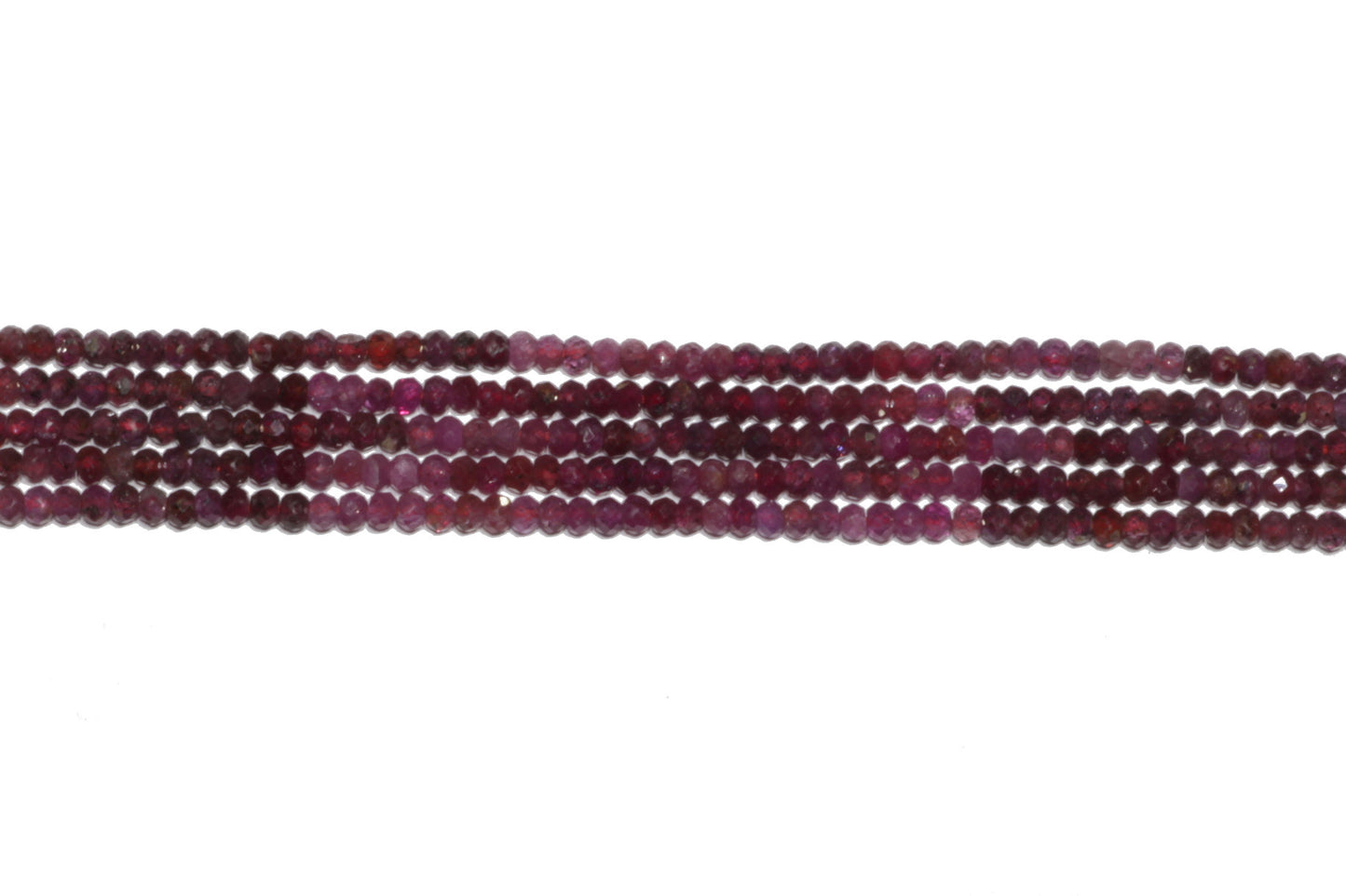 Ombre Ruby 3mm Faceted Rondelles