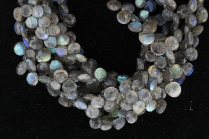 Blue Labradorite 8mm Faceted Heart Shaped Briolettes