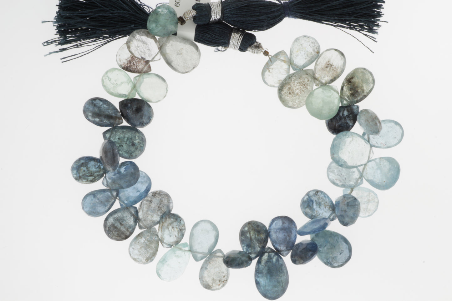 Blue Moss Aquamarine 11x8mm Faceted Pear Shaped Briolettes