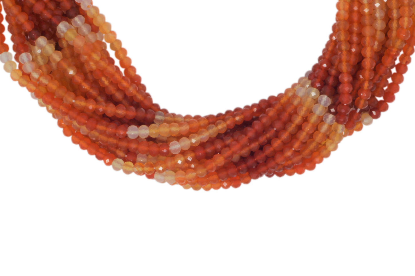 Ombre Carnelian 3.5mm Faceted Rondelles