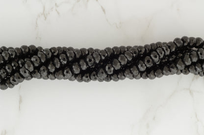 Black Spinel 7mm Faceted Rondelles