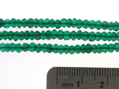 Green Onyx 3mm Faceted Rondelles