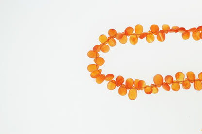 Orange Carnelian 8x6mm Faceted Pear Shaped Briolettes