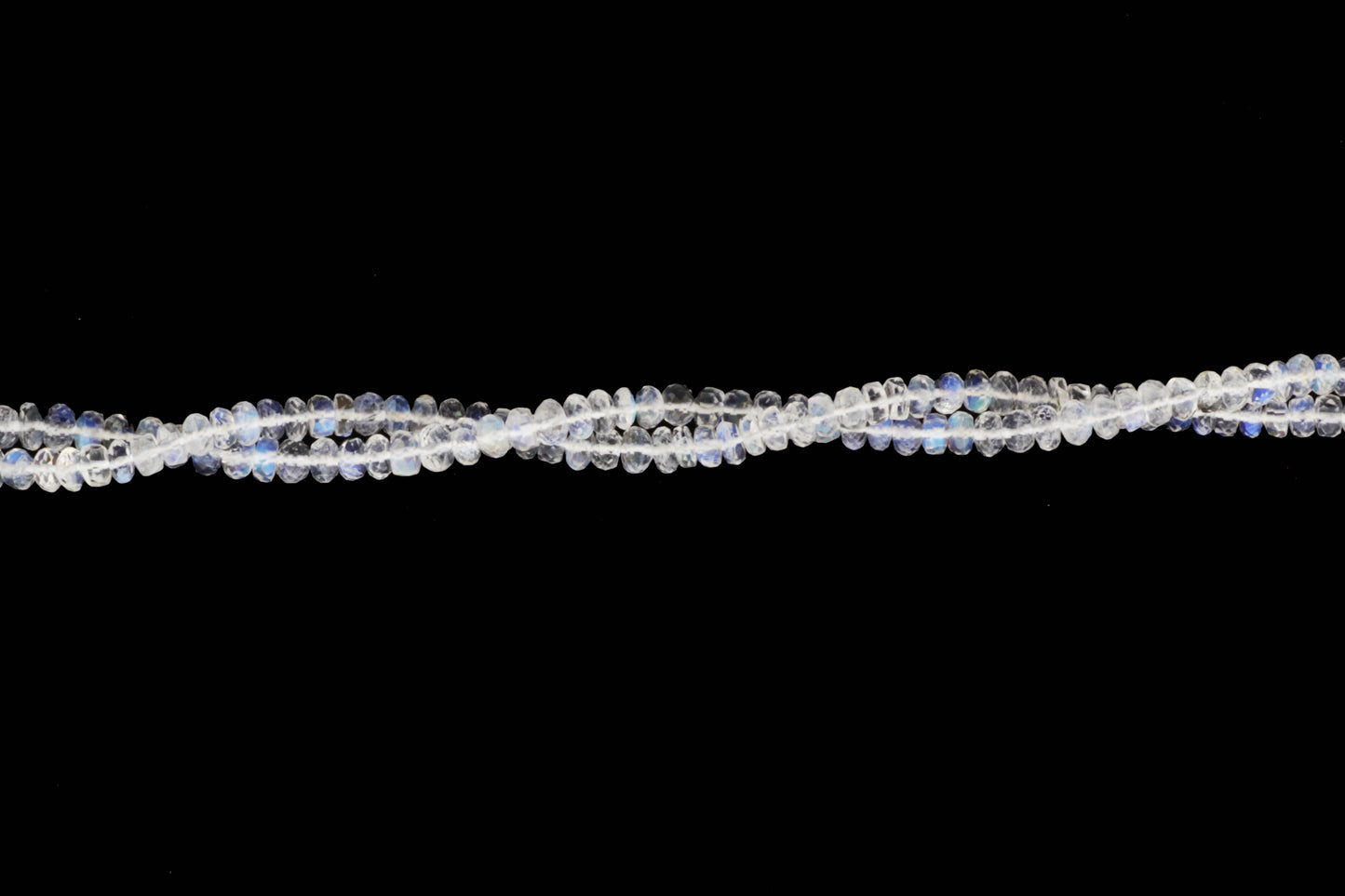 AAA Blue Rainbow Moonstone 4mm Faceted Rondelles