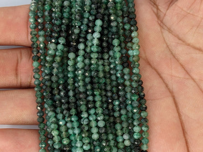 Ombre Sakoda Emerald 3.5mm Faceted Rondelles