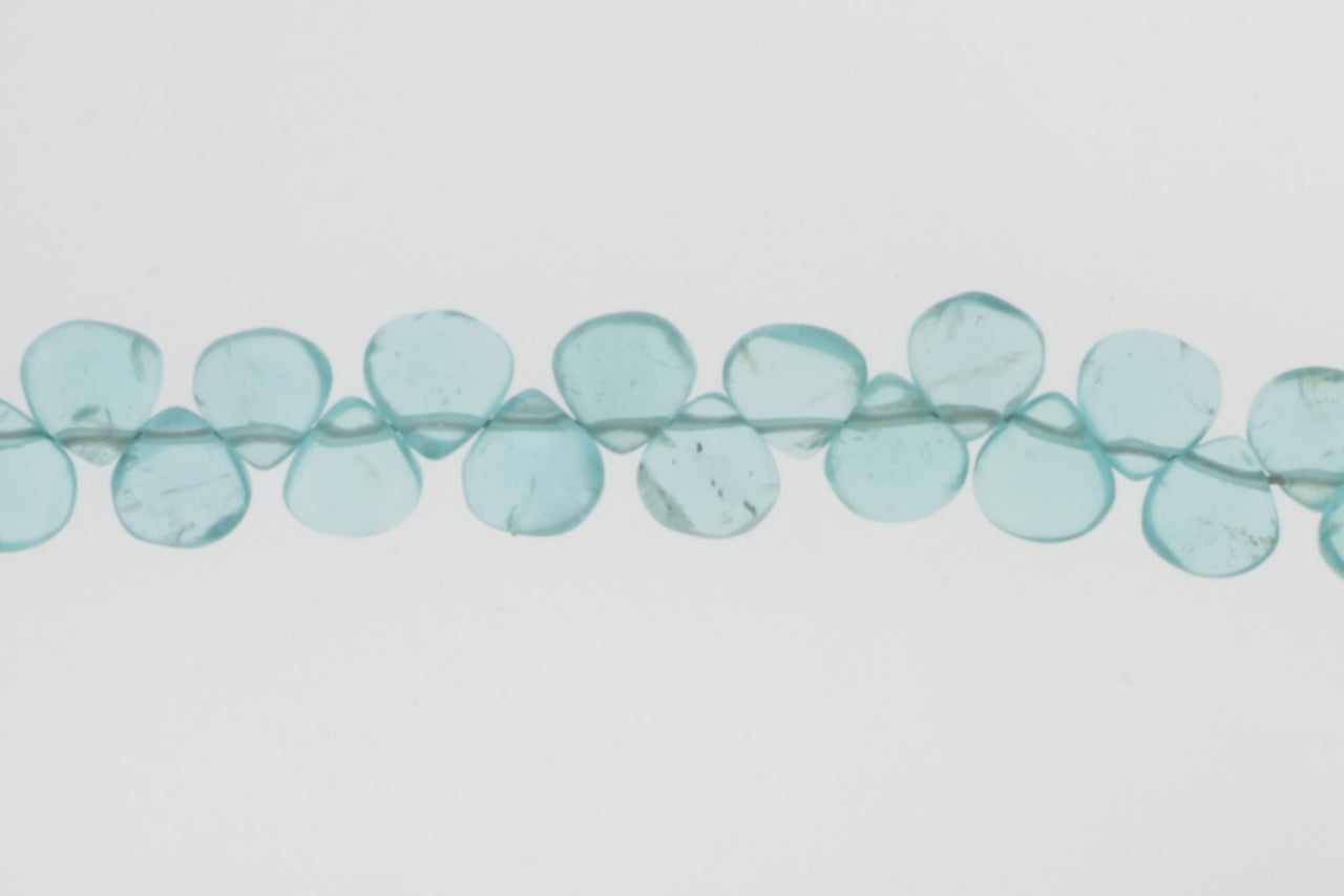 Sea Blue Apatite 5mm Smooth Heart Shaped Briolettes
