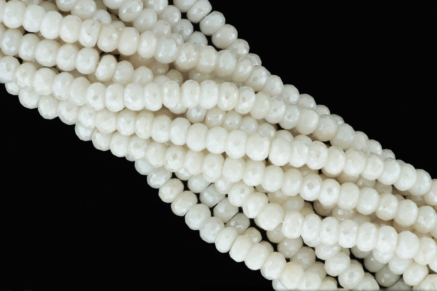 White Silverite 6mm Faceted Rondelles