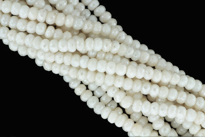 White Silverite 6mm Faceted Rondelles