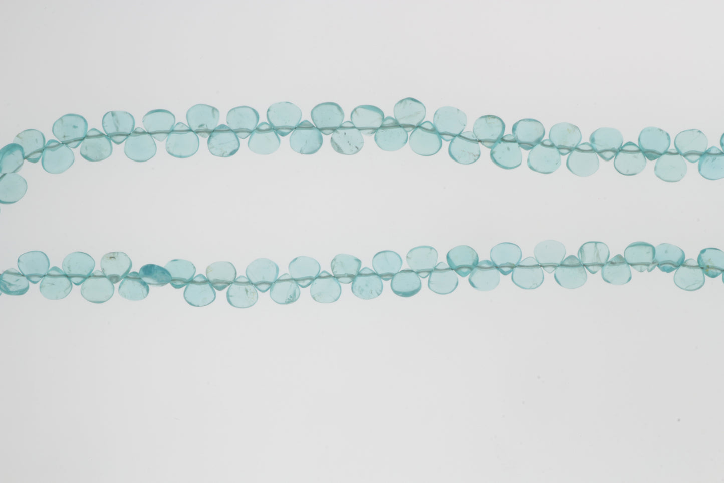 Sea Blue Apatite 5mm Smooth Heart Shaped Briolettes