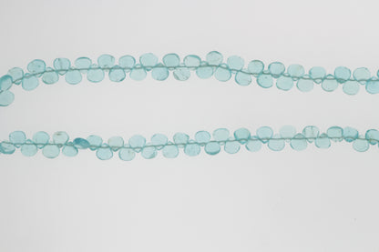 Sea Blue Apatite 5mm Smooth Heart Shaped Briolettes