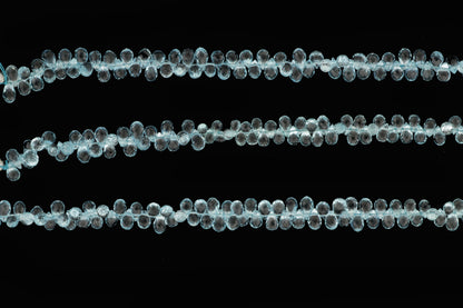 Sky Blue Topaz 5x3mm Faceted Teardrop Briolettes