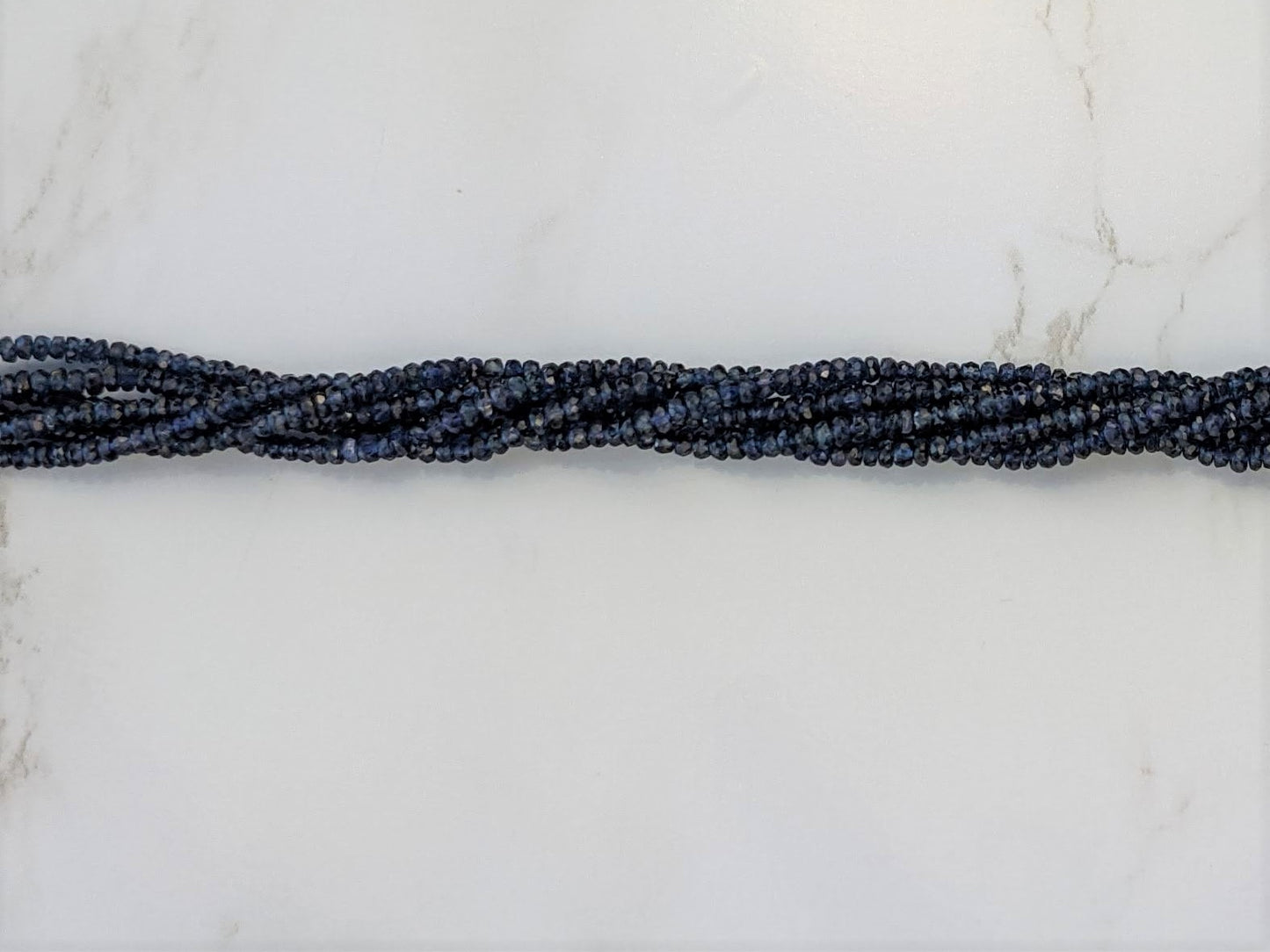 Navy Blue Sapphire 2.5mm Faceted Rondelles