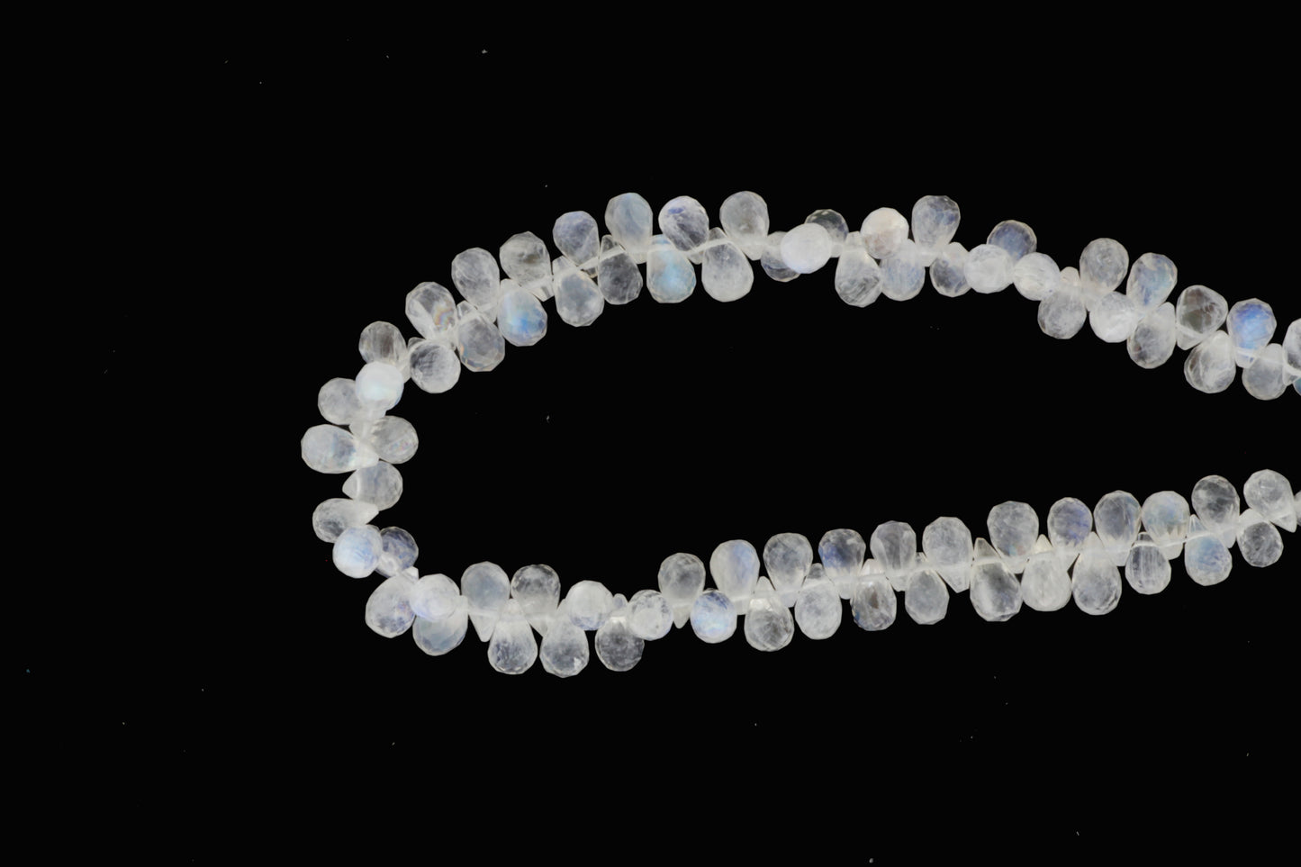 Blue Rainbow Moonstone 7x5mm Faceted Teardrop Briolettes