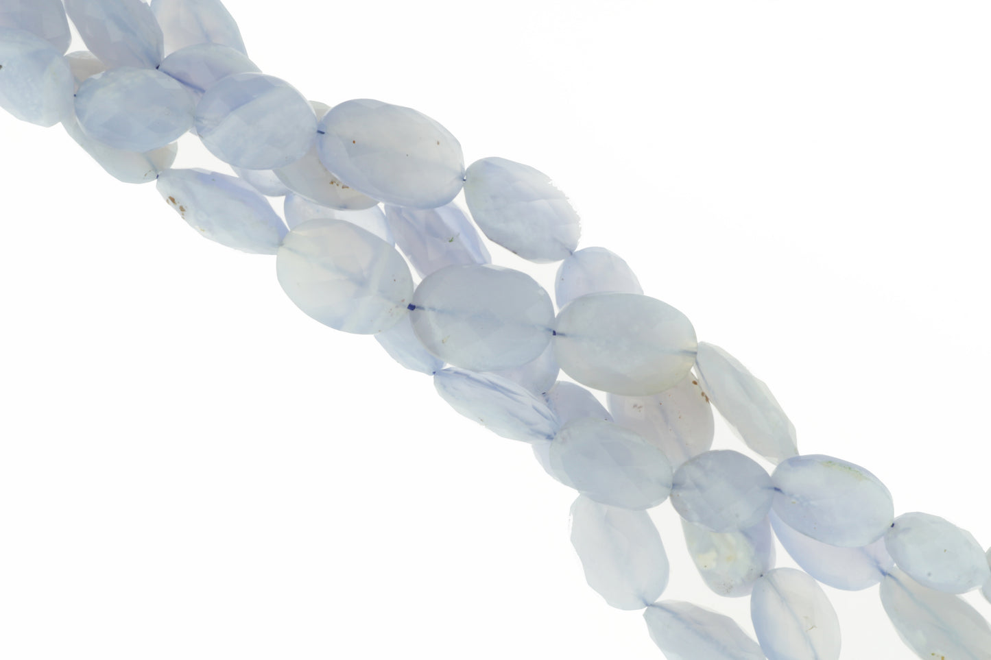 Natural Blue Chalcedony 16x12mm Faceted Ovals