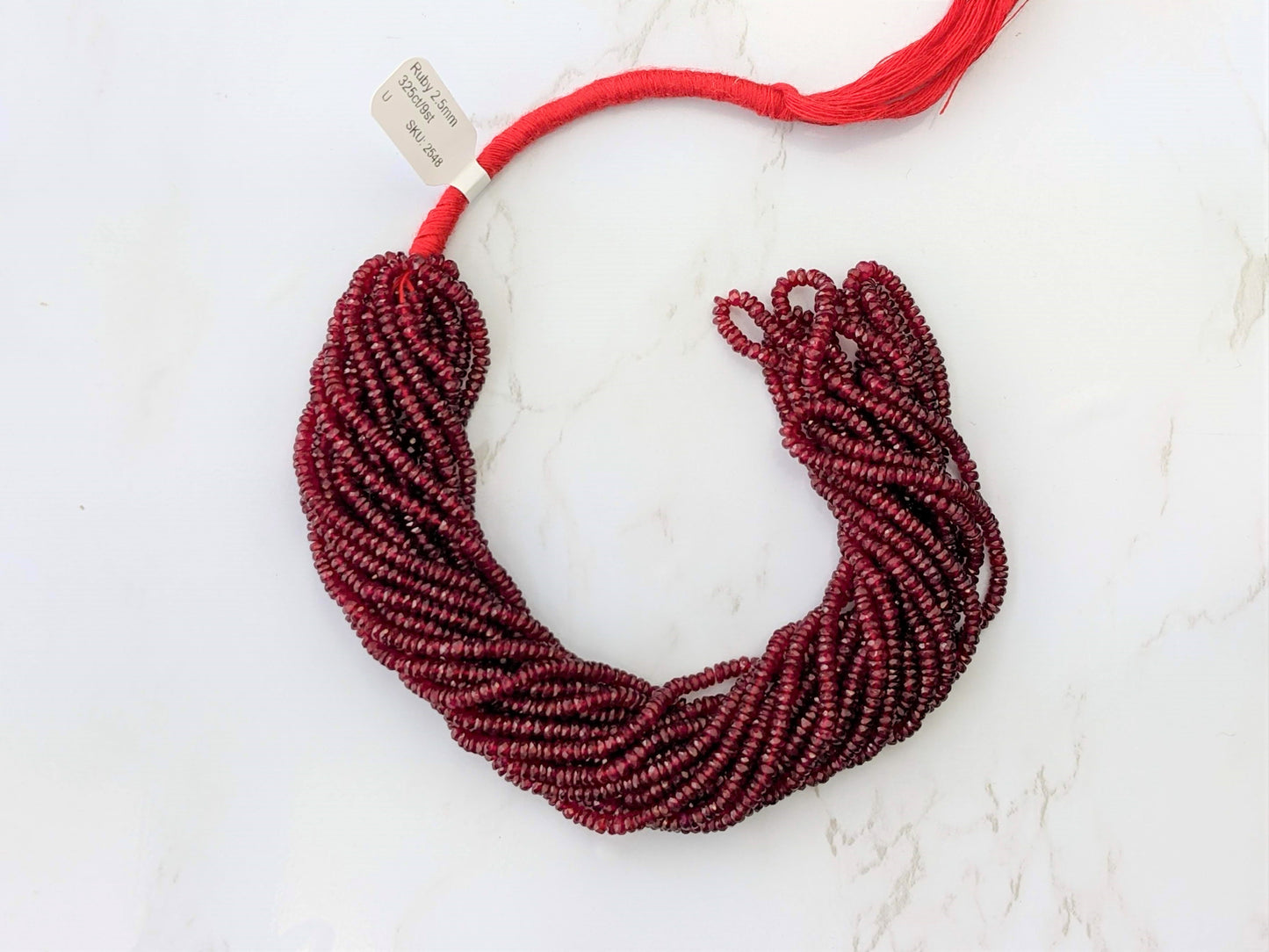Red Ruby 2.5mm Faceted Rondelles