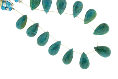 Blue Green Chrysocolla 20x10mm Smooth Pear Shaped Briolettes