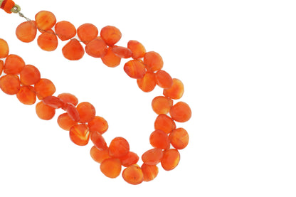 Orange Carnelian 8mm Faceted Heart Shaped Briolettes
