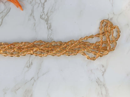 Yellow Citrine 8x6mm Center Drilled Teardrop Briolettes