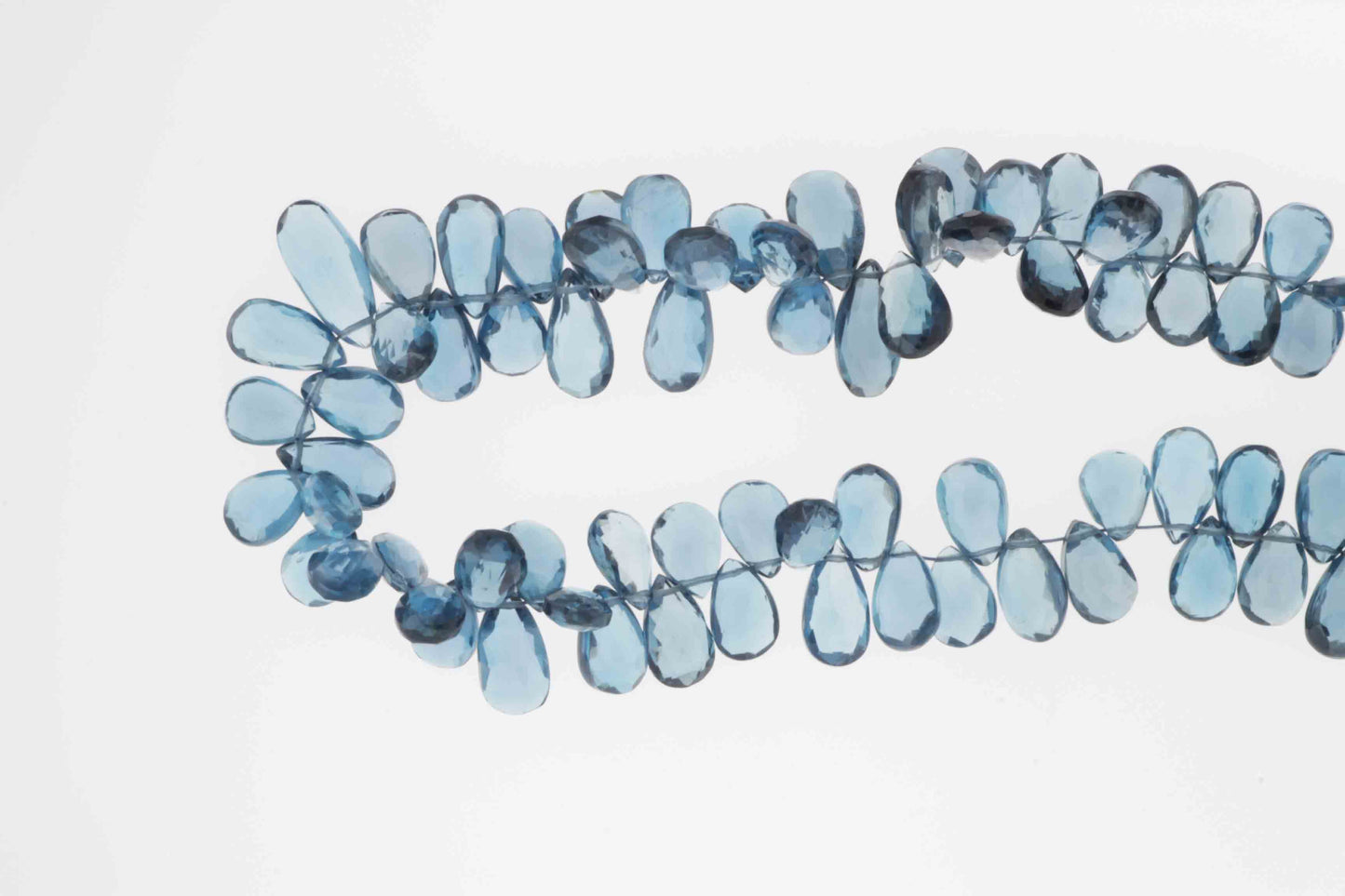 London Blue Topaz 9x6mm Faceted Pear Shaped Briolettes