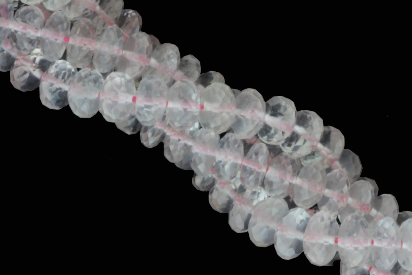 Pink Rose Quartz 7mm Faceted Rondelles