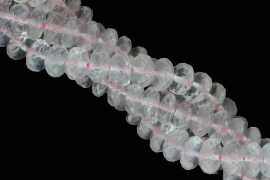 Pink Rose Quartz 7mm Faceted Rondelles