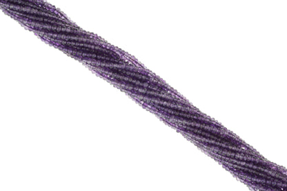 Purple Amethyst 3mm Faceted Rondelles